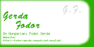 gerda fodor business card